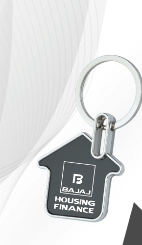 House-Shaped Metal Keychain