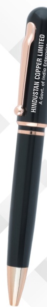 Black Rose Gold Accent Metal Ball Pen