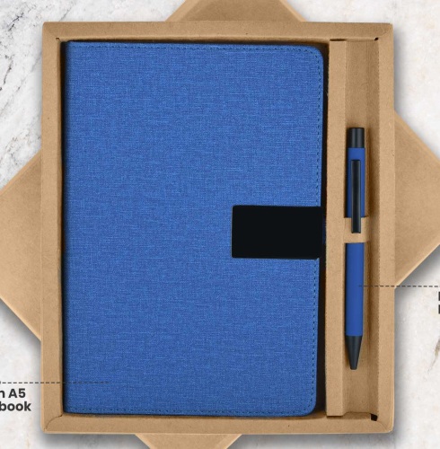 CGS 29 Blue A5 Notebook & Metal Pen Gift Set
