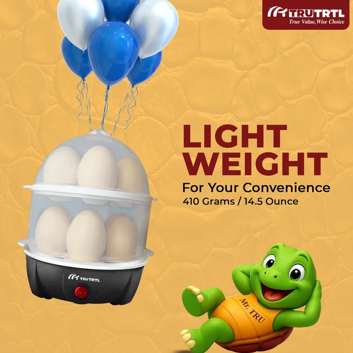 truTRTL Smart 4-in-1 Egg Boiler | Boil upto 14 Eggs | Black additional view