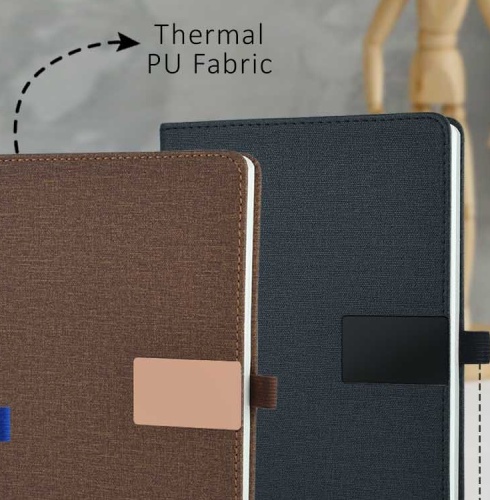 A5 Thermal PU Fabric Notebook with Pen Loop