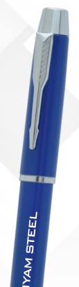 Blue Silver Accent Metal Ball Pen
