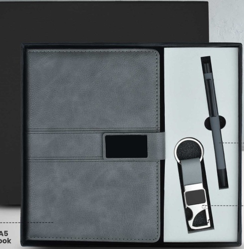 CGS 50 A5 Notebook, Metal Pen & Metal Keychain Gift Set
