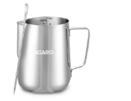 AGARO Milk Frothing Pitcher 600ml SS Jug with Latte Art Pen (Item No. 34576)