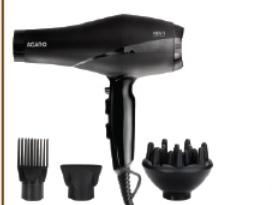 AG AC Professional Hair Dryer with Comb - 2000W - Black (Item No. 34393)