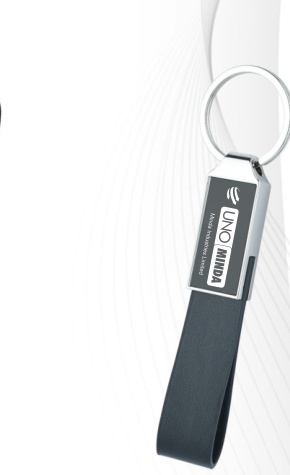Black Strap Keychain with Metal Tag