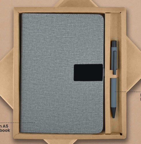 CGS 28 Grey A5 Notebook & Metal Pen Gift Set