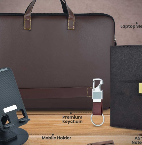 CGS 83 Laptop Sleeve, A5 Notebook, Mobile Holder, Keychain & Metal Pen Gift Set