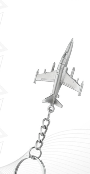 Aircraft-Shaped Metal Keychain