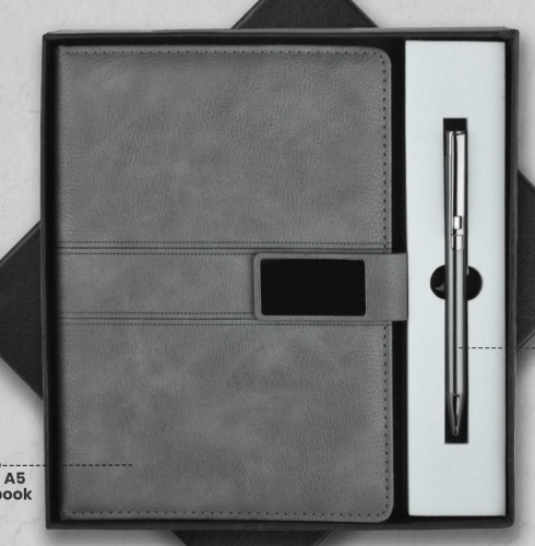 CGS 36 Brown A5 Notebook & Metal Pen Gift Set
