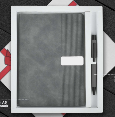 CGS 32 Grey A5 Notebook & Metal Pen Gift Set