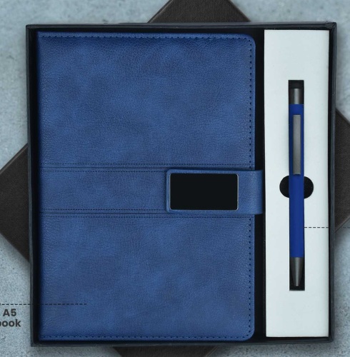CGS 38 Blue A5 Notebook & Metal Pen Gift Set
