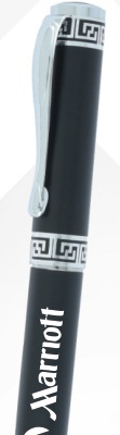 Black Decorative Band Metal Ball Pen