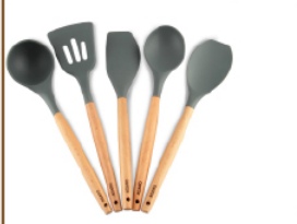 AGARO Royal Silicone Spatula Set of 5 Grey (Item No. 34211)