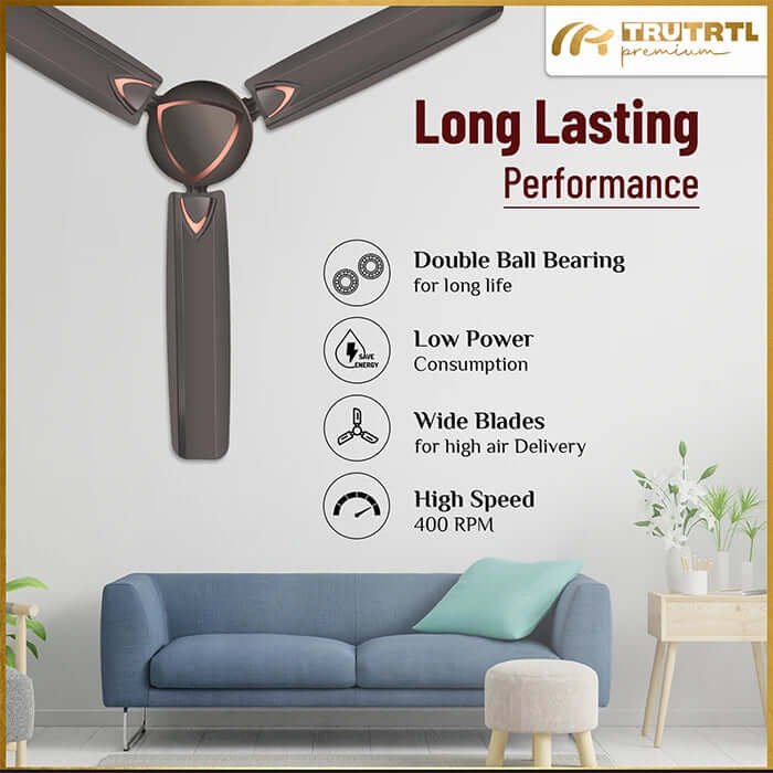 truTRTL Premium Ultra Ceiling Fan | 1200 mm (48 inch) additional view