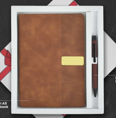 CGS 31 Brown A5 Notebook & Metal Pen Gift Set