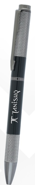 Textured Black Silver Metal Ball Pen