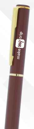 Brown Gold Accent Metal Ball Pen
